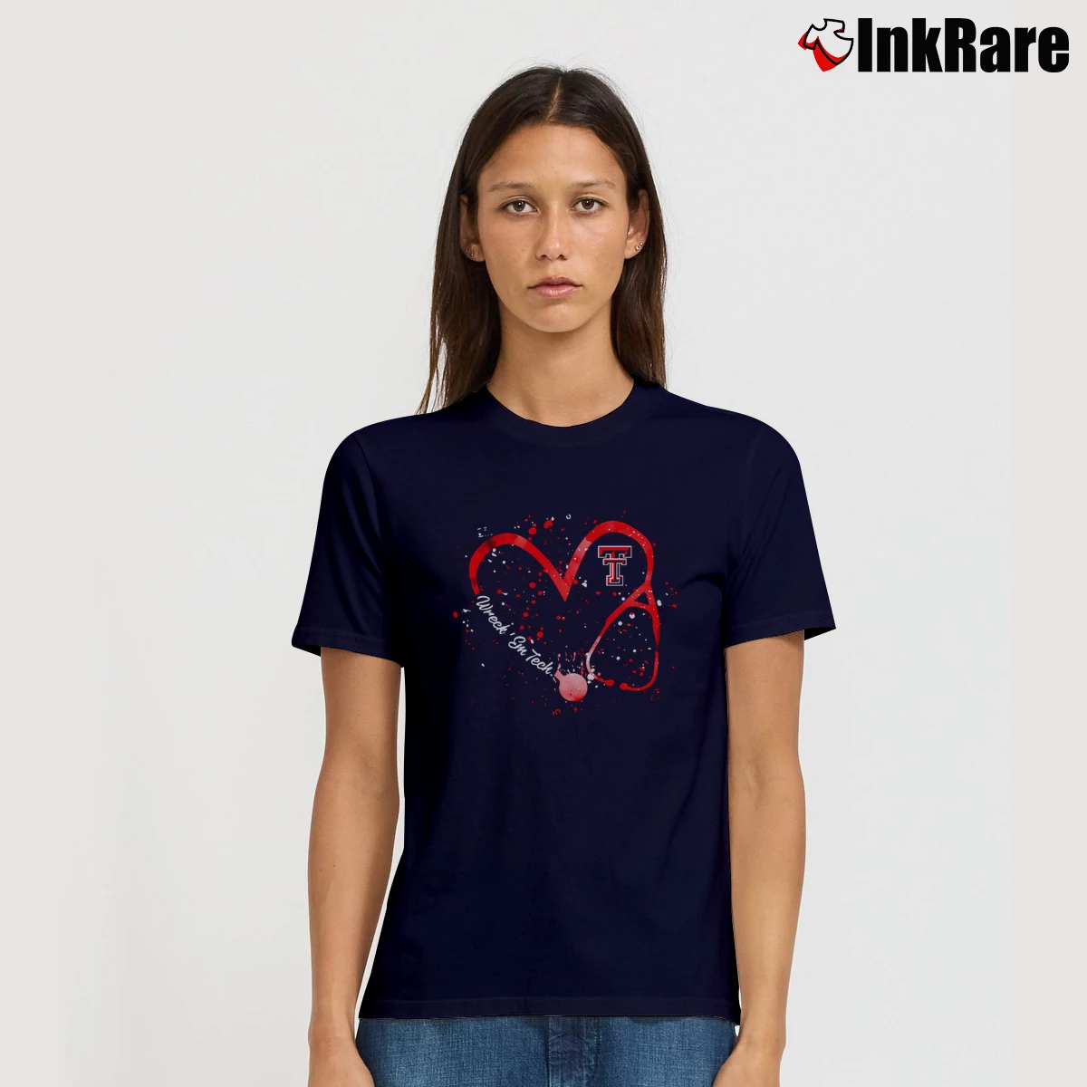 Women’s Texas Tech Red Raiders Nurse Signature T-Shirt in navy | Soft, Flattering Fit