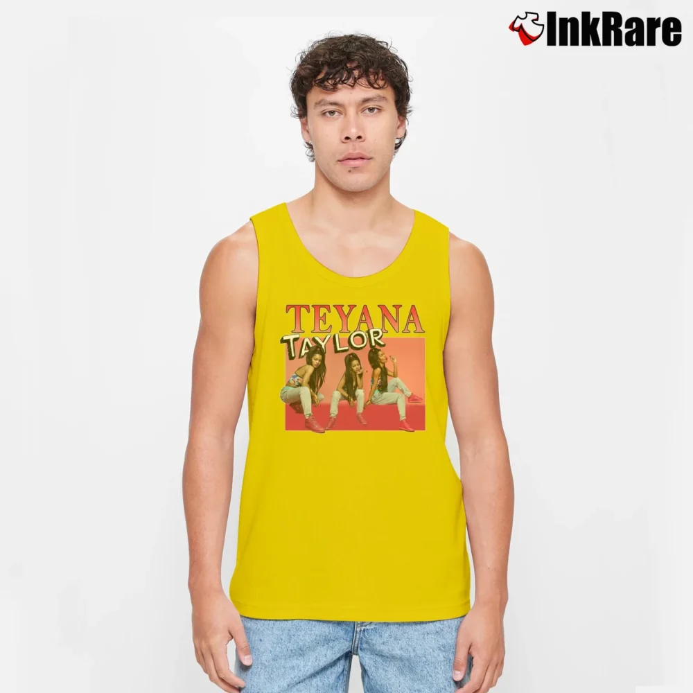 Men’s Teyana Taylor Style Graphic Tank Top in yellow | Breathable, Active-Friendly Design