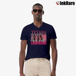 Men’s Teyana Taylor Style Graphic V-Neck Tee in navy | Sharp, Breathable, Everyday Staple