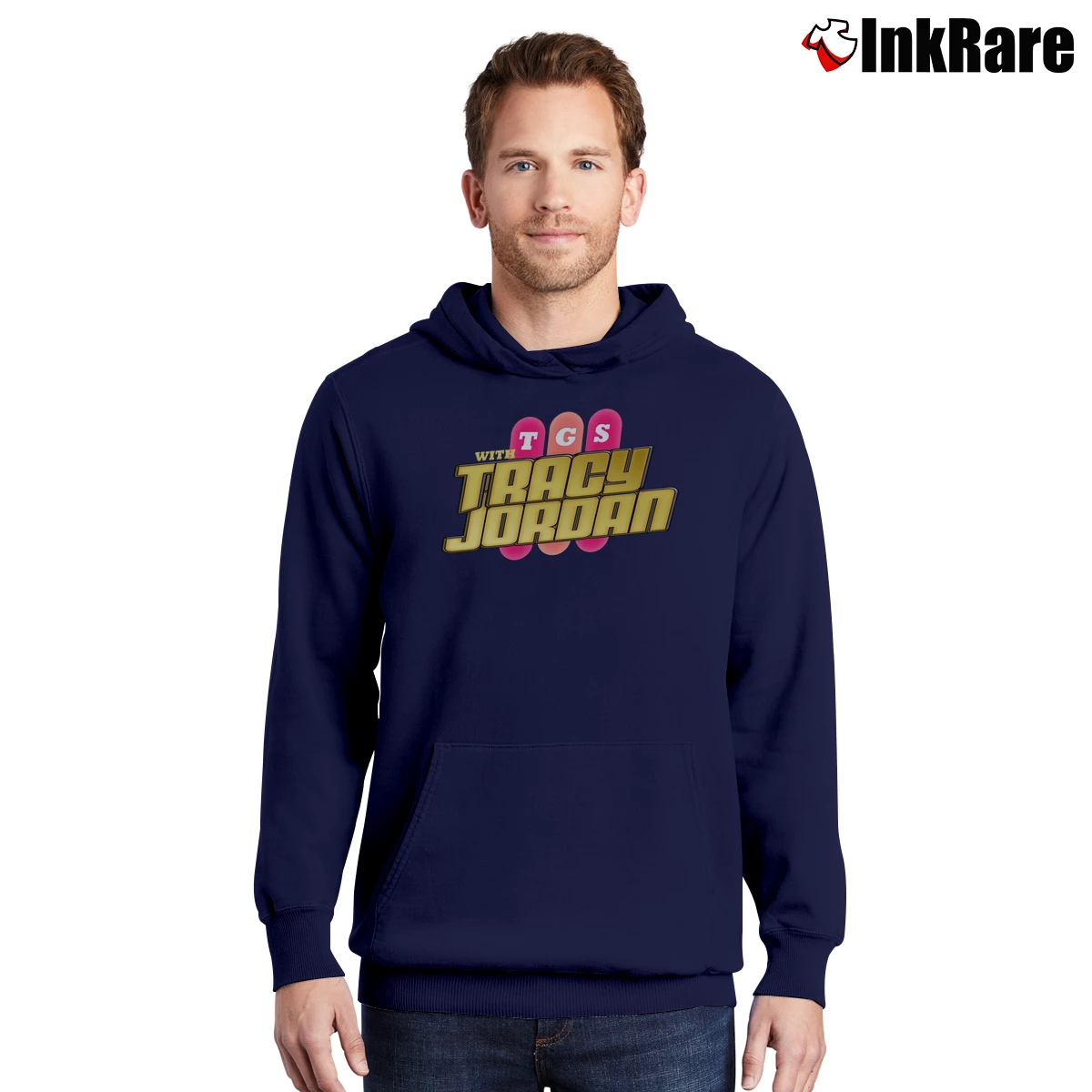 Men’s Tgs With Tracy Jordan 30 Rock Inspired Pullover Hoodie in navy | Cozy, Durable, Modern Fit