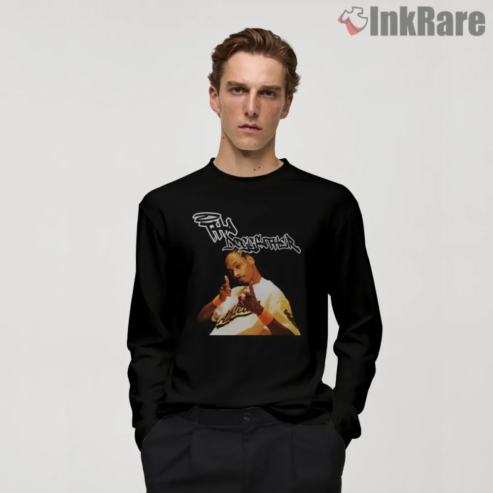 Tha Doggfather Snoop Dogg Classic Portrait Shirt on black long sleeve shirt for men graphic tee