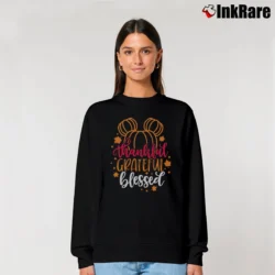Women’s Thankful Grateful Blessed Disney Thanksgiving Mickey Relaxed Sweatshirt in black | Soft, Laid-Back Vibe