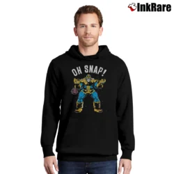 Men’s Thanos Oh Snap Retro Comic Marvel Pullover Hoodie in black | Cozy, Durable, Modern Fit