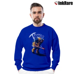 Men’s Thanos Vs The Universe Crewneck Sweatshirt in royal blue | Cozy Fabric, Clean Style