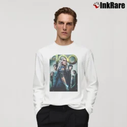 Men’s The 100 TV Show Poster Graphic Long-Sleeve Shirt in white | Sleek, Lightweight, Year-Round Wear
