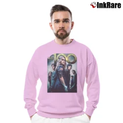 Men’s The 100 TV Show Poster Graphic Crewneck Sweatshirt in light pink | Cozy Fabric, Clean Style