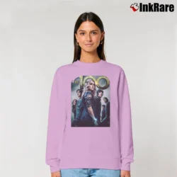 Women’s The 100 TV Show Poster Graphic Relaxed Sweatshirt in light pink | Soft, Laid-Back Vibe