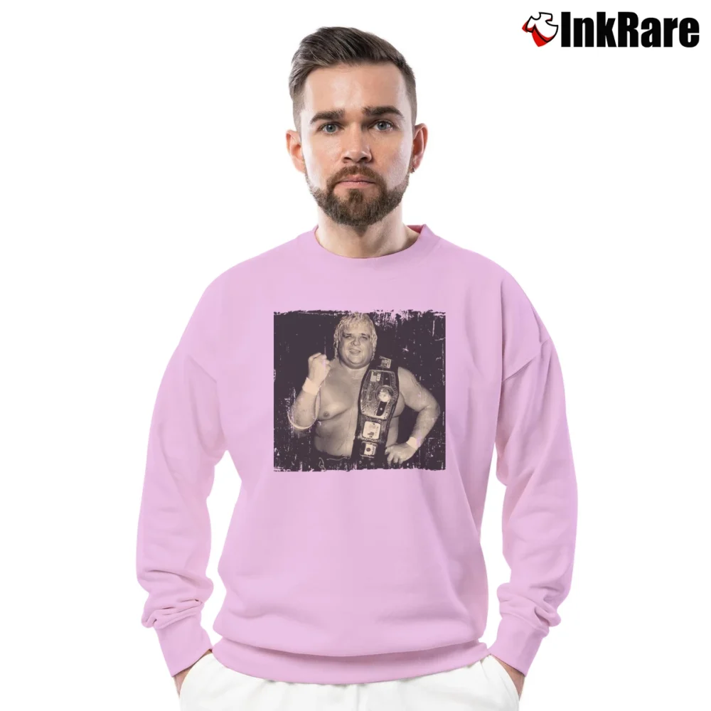 Men’s the american dream dusty rhodes nwa for Classic Wrestling Fans Crewneck Sweatshirt in light pink | Cozy Fabric, Clean Style