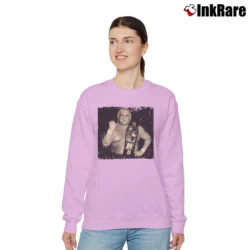 Women’s the american dream dusty rhodes nwa for Classic Wrestling Fans Relaxed Sweatshirt in light pink | Soft, Laid-Back Vibe