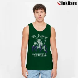 Men’s The Angels Mr Damage Hard Evidence Tank Top in forest green | Breathable, Active-Friendly Design