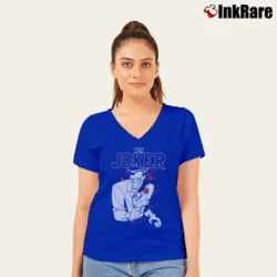 Women’s The Animated Series The Joker V-Neck Tee in royal blue | Chic Neckline, Soft Texture