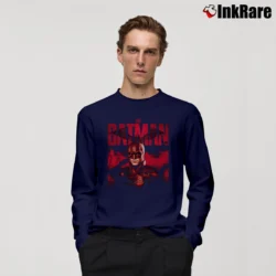 Men’s The Batman Dark Knight Graphic Long-Sleeve Shirt in navy | Sleek, Lightweight, Year-Round Wear