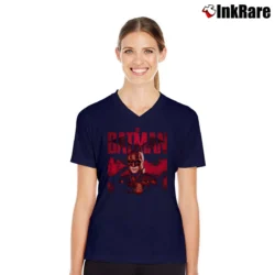 Women’s The Batman Dark Knight Graphic V-Neck Tee in navy | Chic Neckline, Soft Texture