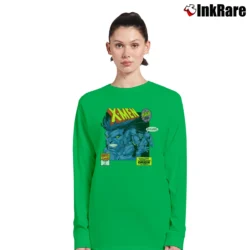 Women’s The Beast Mutant Milestone X - men Marvel Comic Long-Sleeve Top in irish green | Sleek, Versatile, All-Season