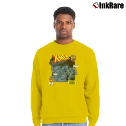 Men’s The Beast Mutant Milestone X - men Marvel Comic Crewneck Sweatshirt in yellow | Cozy Fabric, Clean Style