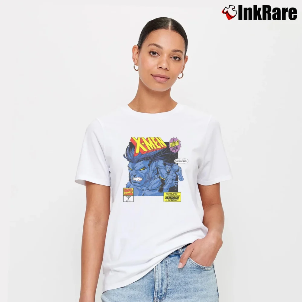 Women’s The Beast Mutant Milestone X - men Marvel Comic Signature T-Shirt in white | Soft, Flattering Fit