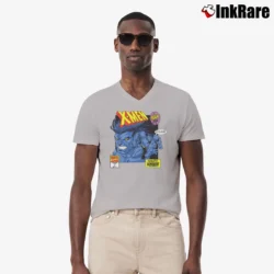 Men’s The Beast Mutant Milestone X - men Marvel Comic V-Neck Tee in sport grey | Sharp, Breathable, Everyday Staple