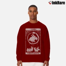Men’s The Birthday Massacre Tarot Black Long-Sleeve Shirt in maroon | Sleek, Lightweight, Year-Round Wear
