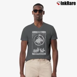 Men’s The Birthday Massacre Tarot Black V-Neck Tee in charcoal | Sharp, Breathable, Everyday Staple