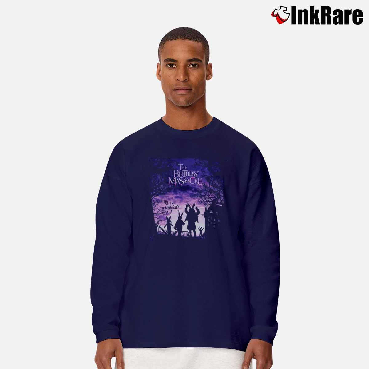 The Birthday Massacre Walking With Strangers Men’s Long-Sleeve Tee in navy – Versatile Layering Men’s The Birthday Massacre Walking With Strangers Long-Sleeve Shirt in navy | Sleek, Lightweight, Year-Round Wear