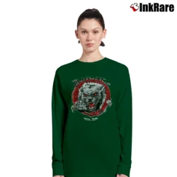 Women’s The Black Cat Lounge Demonic Austin Texas Long-Sleeve Top in forest green | Sleek, Versatile, All-Season