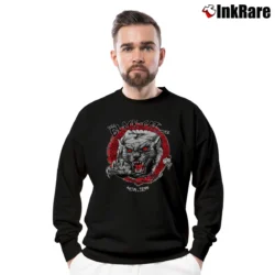 Men’s The Black Cat Lounge Demonic Austin Texas Crewneck Sweatshirt in black | Cozy Fabric, Clean Style