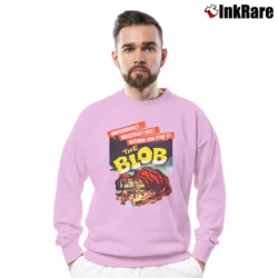 Men’s The Blob Horror Movie Poster Crewneck Sweatshirt in light pink | Cozy Fabric, Clean Style