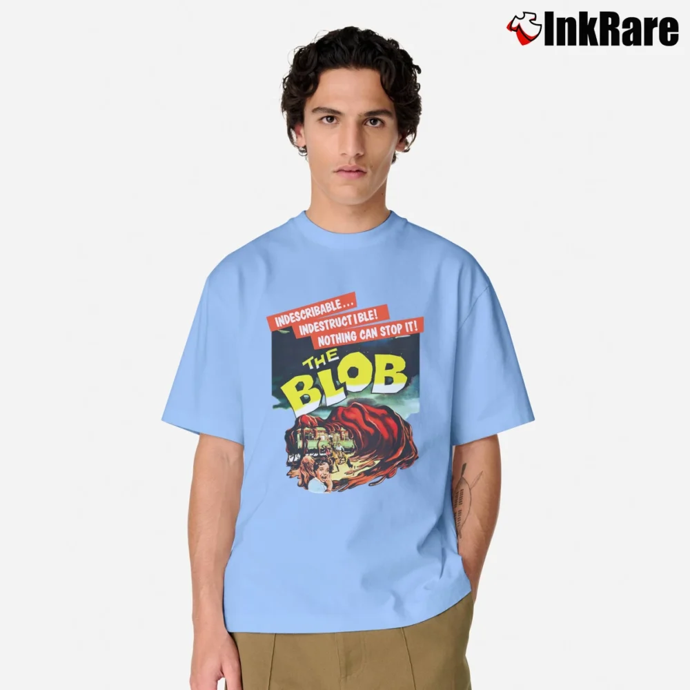 Men’s The Blob Horror Movie Poster Classic T-Shirt in light blue | Soft, Breathable Everyday Wear