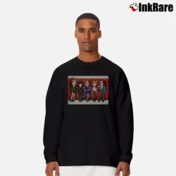 Men’s The Breakfast Club Caricature Long-Sleeve Shirt in black | Sleek, Lightweight, Year-Round Wear