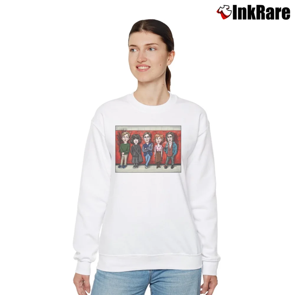 Women’s The Breakfast Club Caricature Relaxed Sweatshirt in white | Soft, Laid-Back Vibe