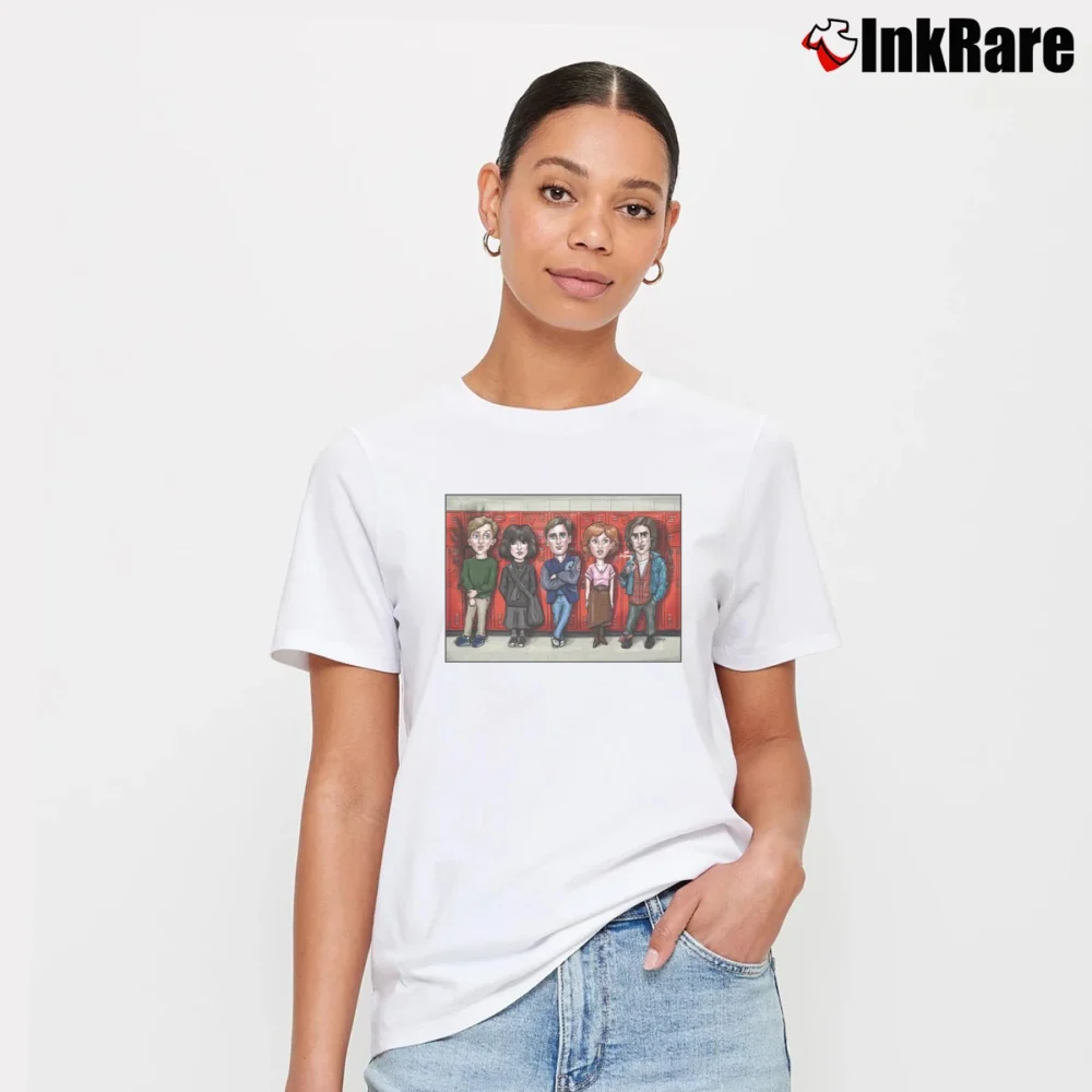 Women’s The Breakfast Club Caricature Signature T-Shirt in white | Soft, Flattering Fit