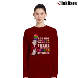 Women’s The Cat In The Hat Cancer Awareness Quote Long-Sleeve Top in maroon | Sleek, Versatile, All-Season