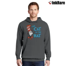 Men’s The Cat In The Hat Classic Kids Book Character Graphic Pullover Hoodie in charcoal | Cozy, Durable, Modern Fit