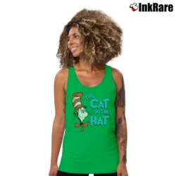 Women’s The Cat In The Hat Classic Kids Book Character Graphic Tank Top in irish green | Lightweight, Movement-Friendly