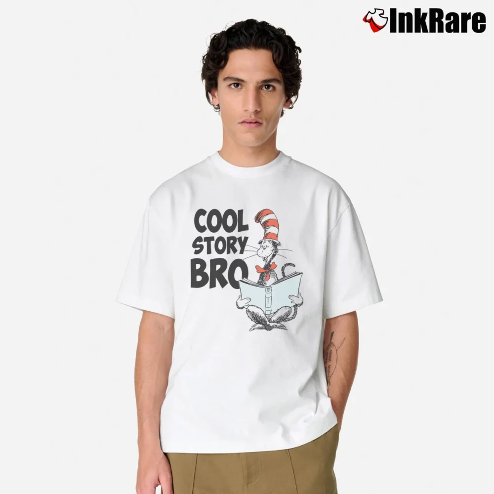 Men’s The Cat In The Hat Cool Story Bro Classic T-Shirt in white | Soft, Breathable Everyday Wear