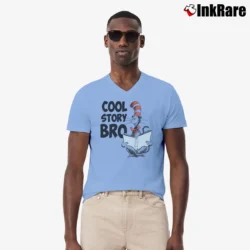 Men’s The Cat In The Hat Cool Story Bro V-Neck Tee in light blue | Sharp, Breathable, Everyday Staple