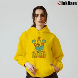 Women’s The Cat In The Hat Reading Is Our Thing Cozy Hoodie in yellow | Warm, Structured, Stylish