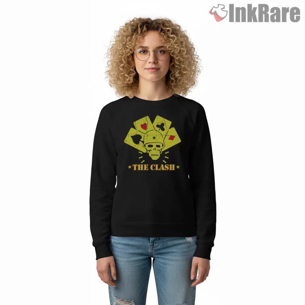 The Clash 1982 Combat Rock Campaign Skull Shirt on graphic shirt for women graphic tee