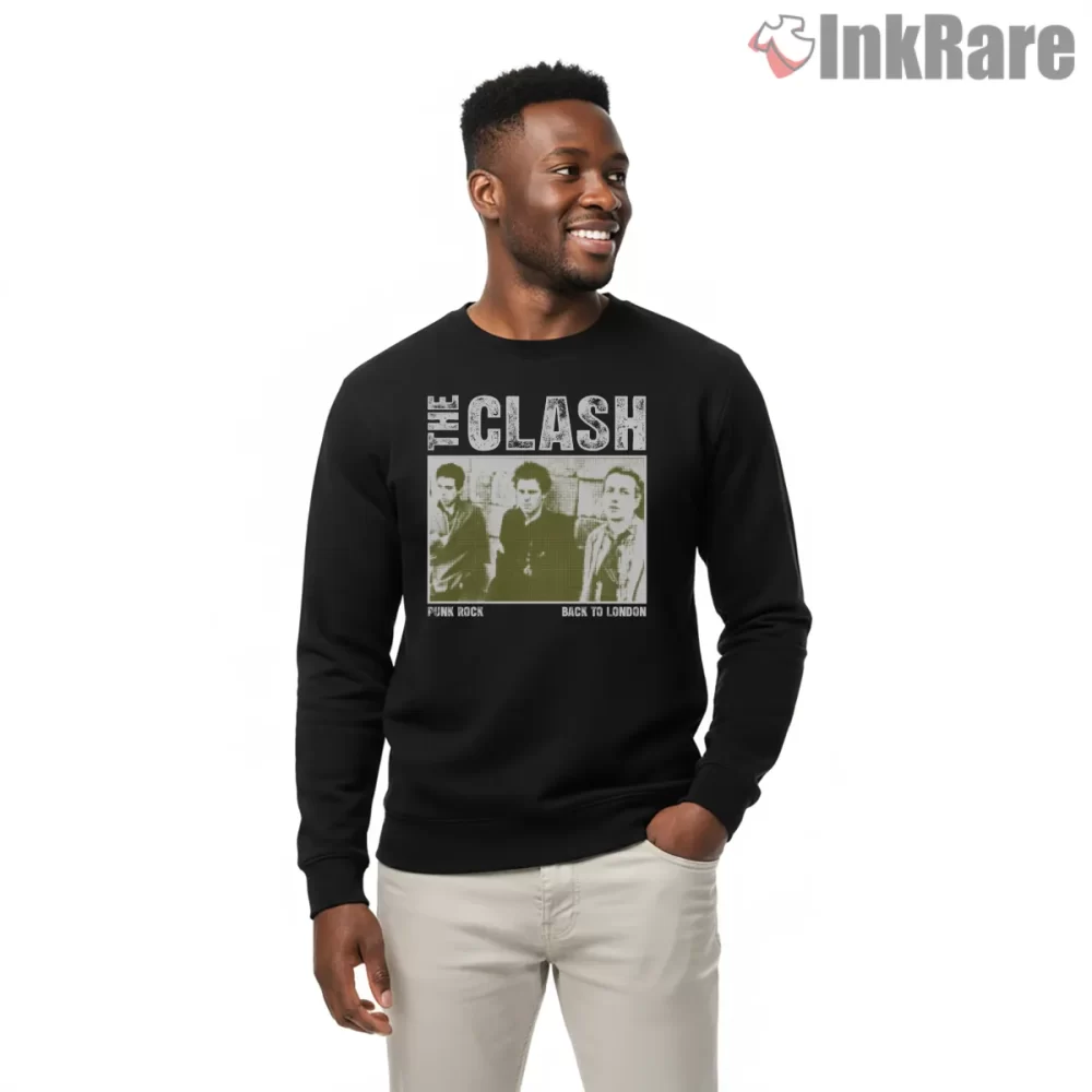 The Clash Back To London Halftone Portrait Shirt on graphic shirt for men graphic tee