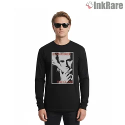 The Clash Bankrobber Noir Portrait Shirt on black long sleeve shirt for men graphic tee