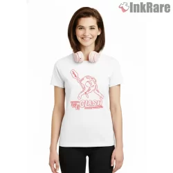 The Clash Black Flag Guitar Smash Shirt on white short sleeve shirt for women graphic tee