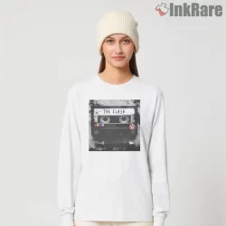 The Clash Classic Cassette Tape Punk Shirt on white long sleeve shirt for women graphic tee