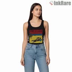 The Clash Give Em Enough Rope Album Shirt on black tank top for women graphic tee