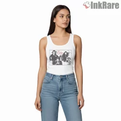 The Clash Hand Drawn Punk Band Illustration Shirt on white tank top for women graphic tee