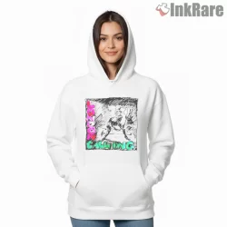 The Clash London Calling Hand Drawn Distressed Shirt on white hoodie for women graphic tee