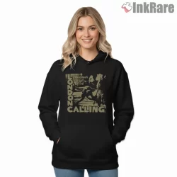 The Clash London Calling Live Smash Shirt on black hoodie for women graphic tee
