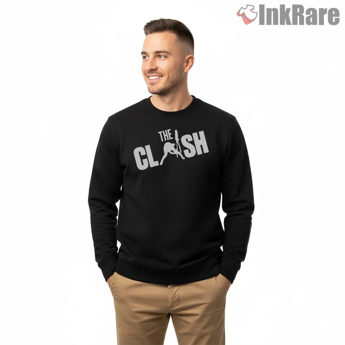 The Clash Minimal Jumping Figure Logo Shirt on graphic shirt for men graphic tee