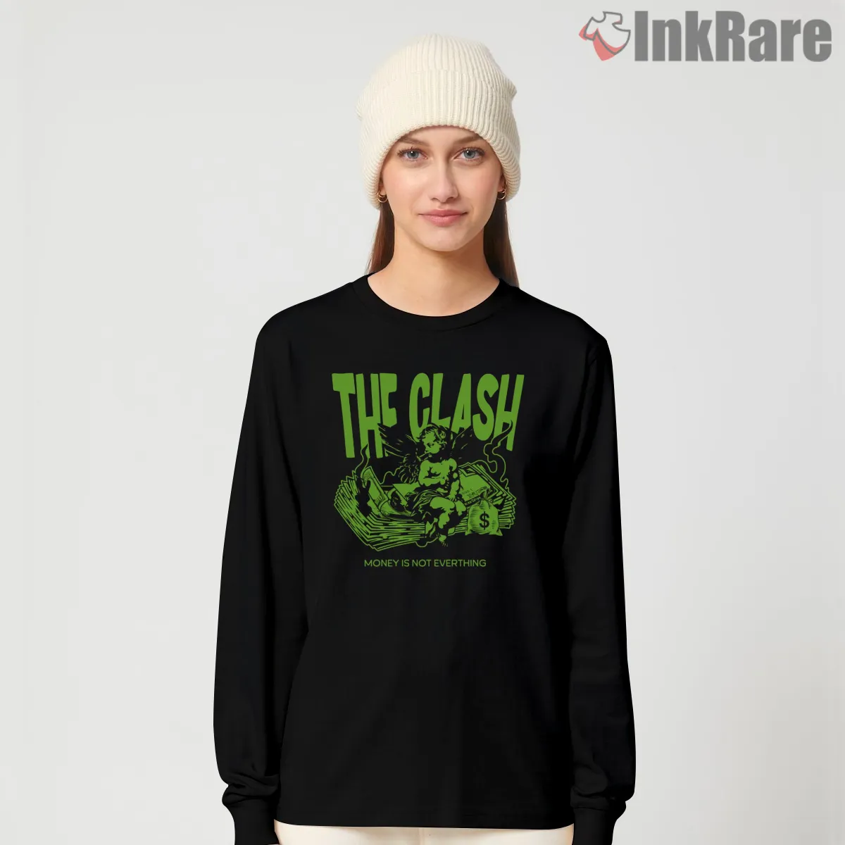 The Clash Money Is Not Everything Punk Shirt on black long sleeve shirt for women graphic tee