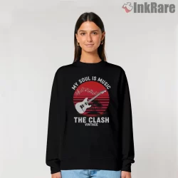 The Clash My Soul Is Music Sunset Guitar Shirt on graphic shirt for women graphic tee