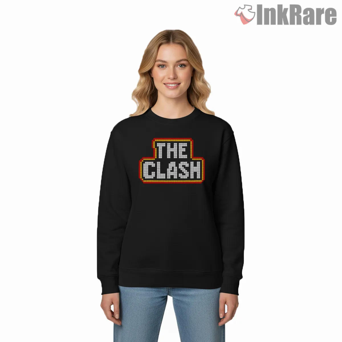 The Clash Pixel Block Retro Arcade Logo Shirt The Clash Pixel Block Retro Arcade Logo Shirt on graphic shirt for women graphic tee